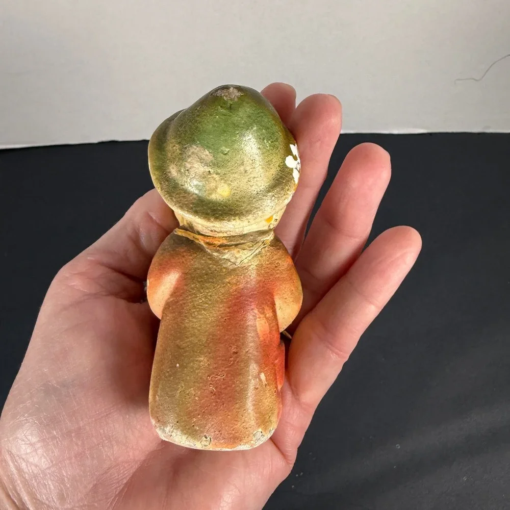 Vintage Chalkware Boy Figurine Holding Animal Mid-Century Carnival Prize‎ 3.75